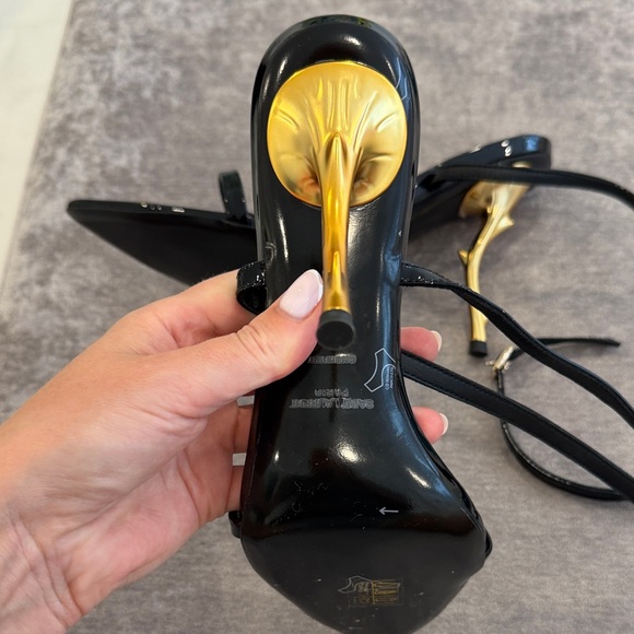 Saint Laurent Black Strappy Heels woman size 9 - Picture 6 of 10